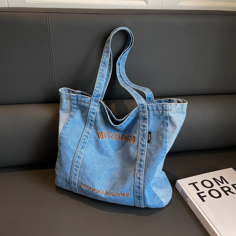 2023 Techwear Fashion Boston Denim Women Shoulder Bags Large Capacity  Travel Bag Designer Women Bags Jeans Crossbody Bag Female - Shoulder Bags -  AliExpress
