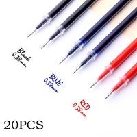 0.38mm 20pcs/bag Gel Pen Refill Office Signature Rods Red Blue Black Ink Refill Office School Stationery Writing Supplies 1