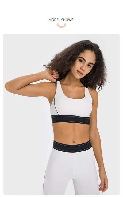 Personalisierter Sport-BH in Kontrastfarbe, hochfest, verstellbarer Schultergurt, Fiess Lauf-Yoga-BH, Fiess Hosen-Set_voghion.com