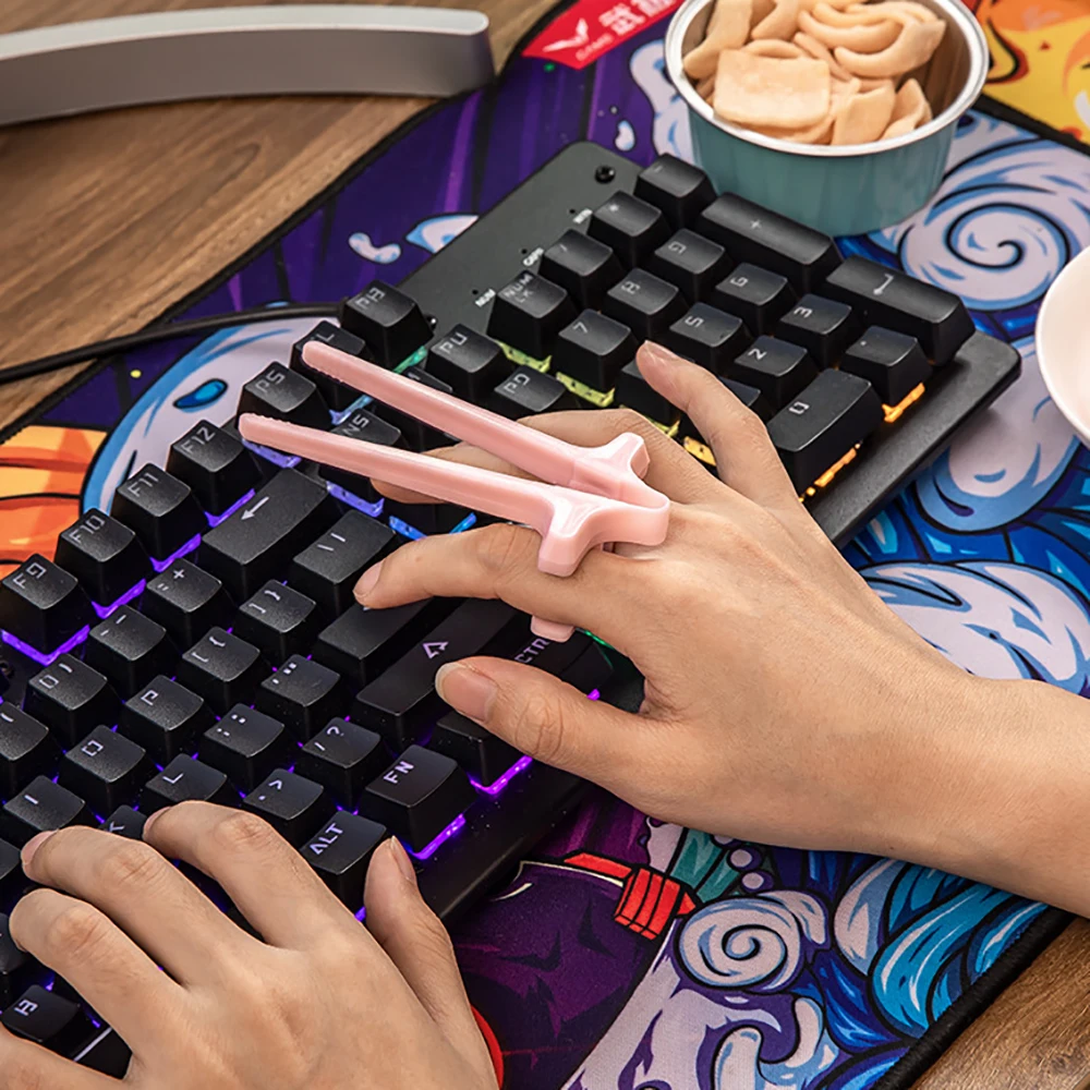 1 unidad de palillos chinos para juegos, soporte para palillos de plástico, funda para dedos de juego, palillos de entrenamiento para juegos - Image 5