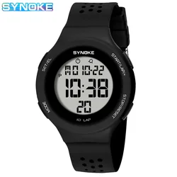 SYNOKE Women's Luxury Waterproof LED Sport Watch with Multifunctional Digital Display (Black Watch)