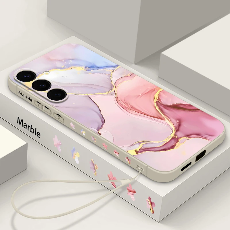 Sandstone Marble Magnetic Case with Magsafe Wireless Charging and Lanyard Cover