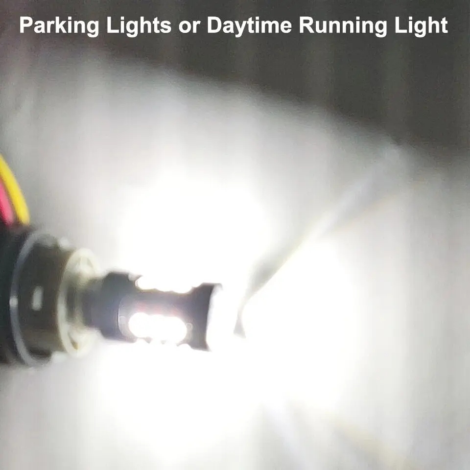 4-Pack Yellow Amber LED Bulbs - 3157 3156 For DRL, Turn Signal & Parking Lights (Fits Ford F-350 Super Duty)