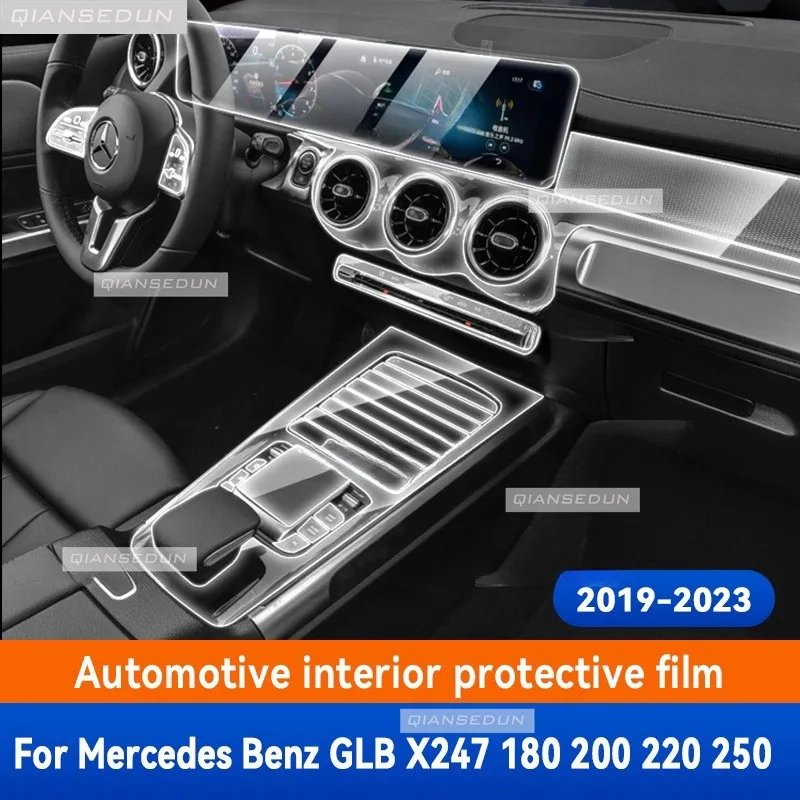 

For Mercedes Benz GLB X247 2019-2023 Car Interior Film Dashboard piano board Shift center console Anti-scratch TPU PPF Film