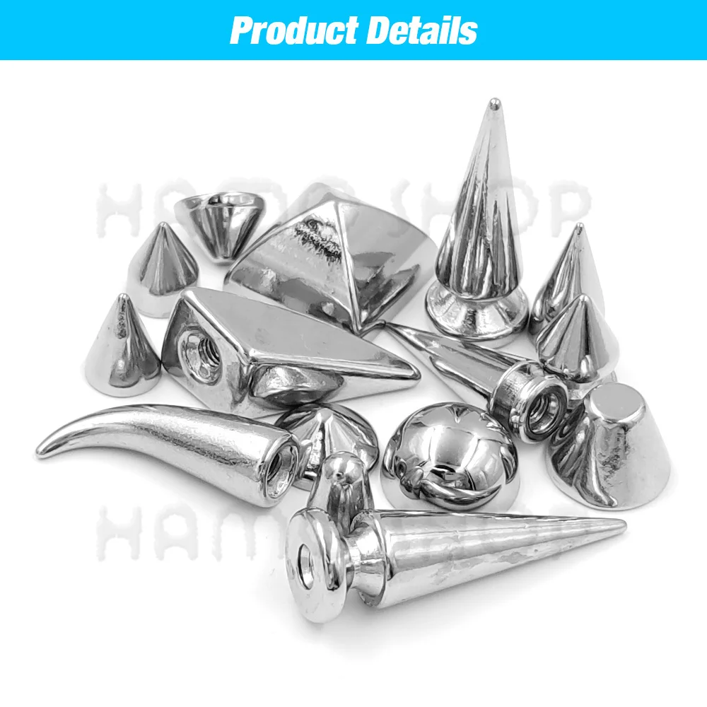 10sets Metal Punk Screw Rivets Studs DIY Crafts Leather Spikes Decor Nail  Buckles For Clothes Shoes Bag Belt Hat Accessories