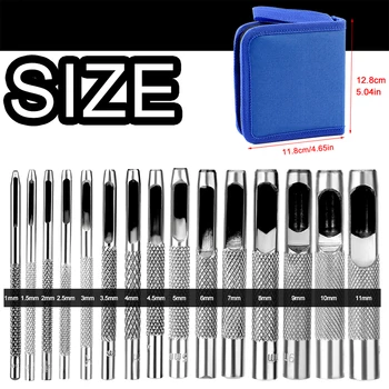 KRABALL Leather Hole Punch Set – 15pcs (1–11mm) 1