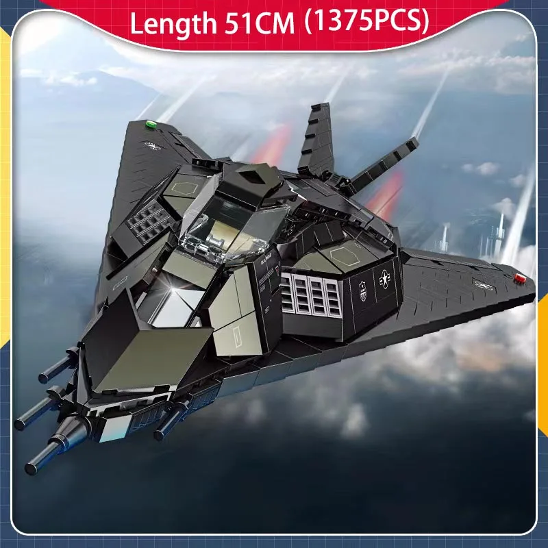 

Military Technic Stealth Fighter F-117A Building Blocks WW2 Series Jet Aircraft Model Kit Bricks Kids Toys For Boys Gift Set