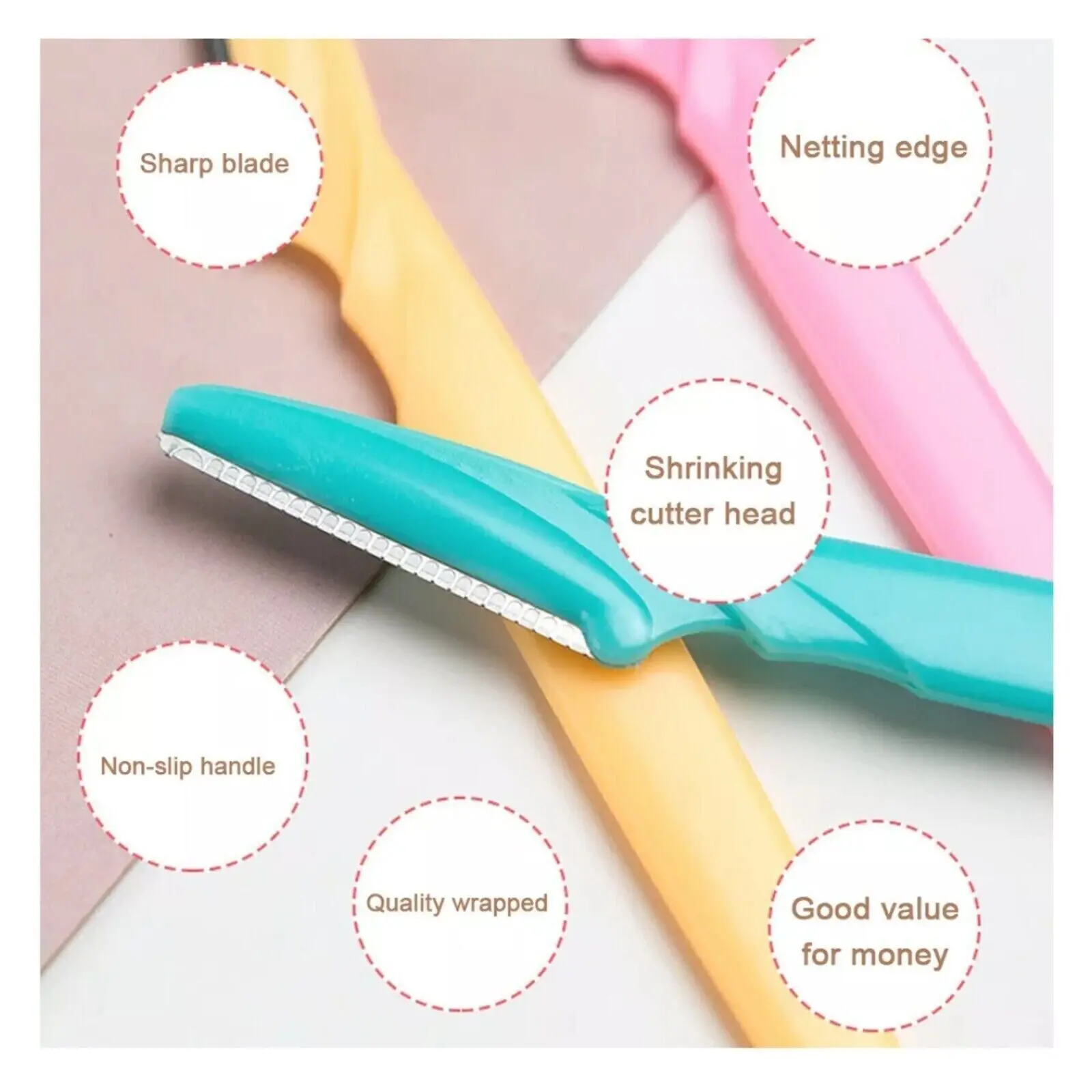 36Pcs Face Eyebrow Shaver Painless Portable Dermaplaning Facial Razor Trimmer 5