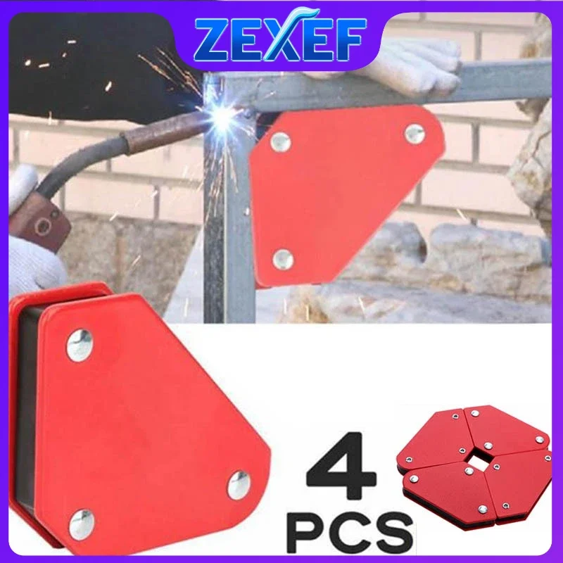 ZEXEF 4PCS Magnetic Welding Holders Clip Tie Weld Positioner Accessories for Welding Fixer Angle Holders Solder Magnet Arc