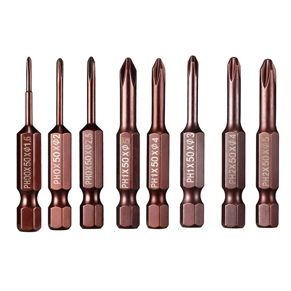 

50mm Screwdriver Bit Set 1/4inch Hex Shank Anti Slip Electric Screwdrivers Bits Alloy Steel Impact Drill Bit PH00 PH0 PH1 PH2