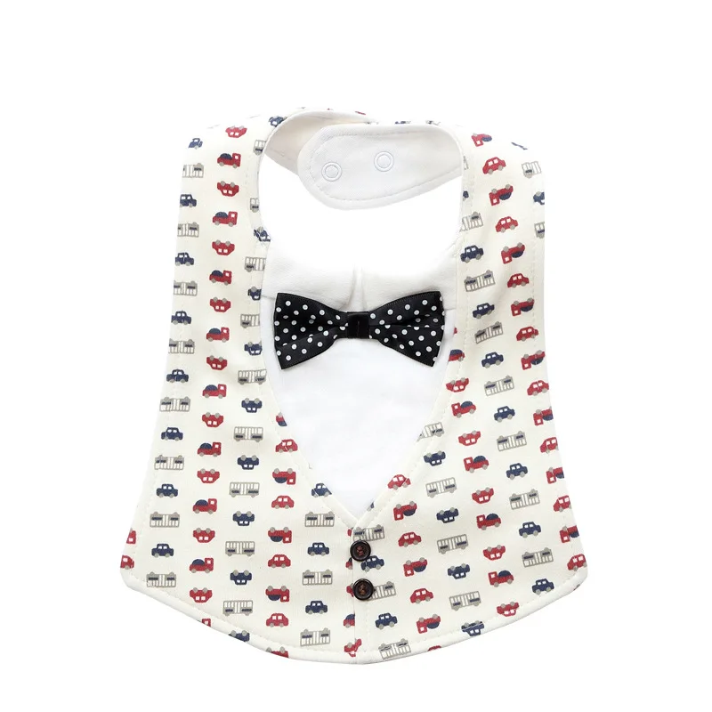 Pure Cotton Baby Bibs Infant Boy Gentleman Bib With Bow Tie Toddler Fashion Burp Cloths Feeding Bibs Boys Saliva Towel 5