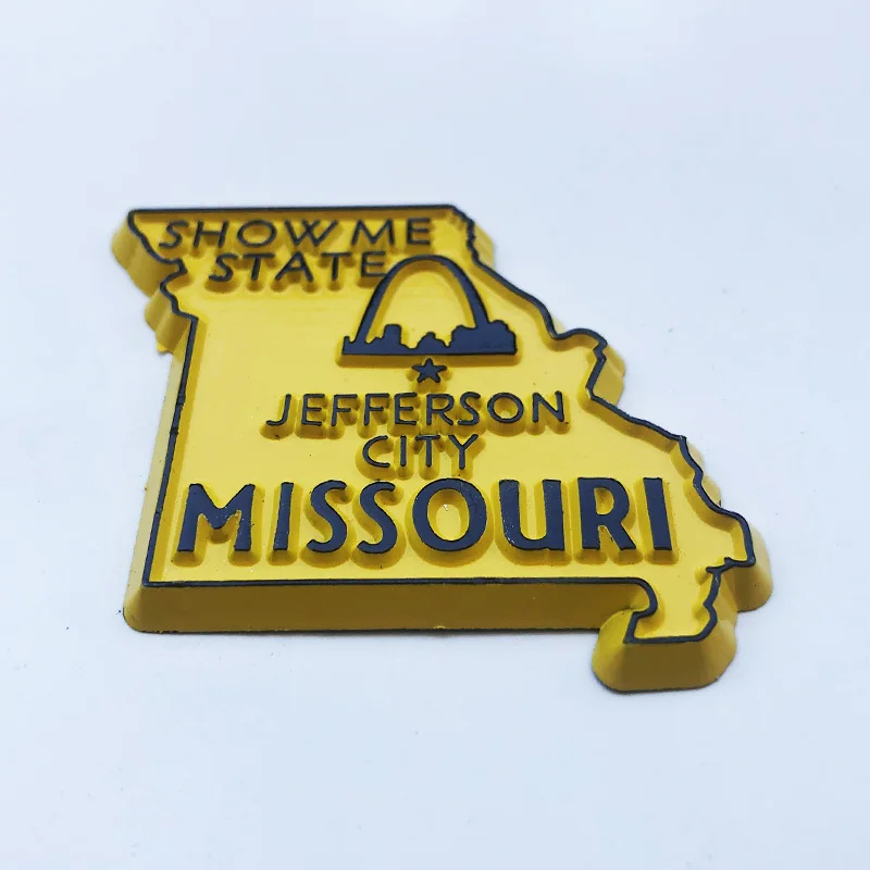 미주리 미국 지도 냉장고 자석 문화 풍경 메시지 스티커, 관광 기념품 장식 공예