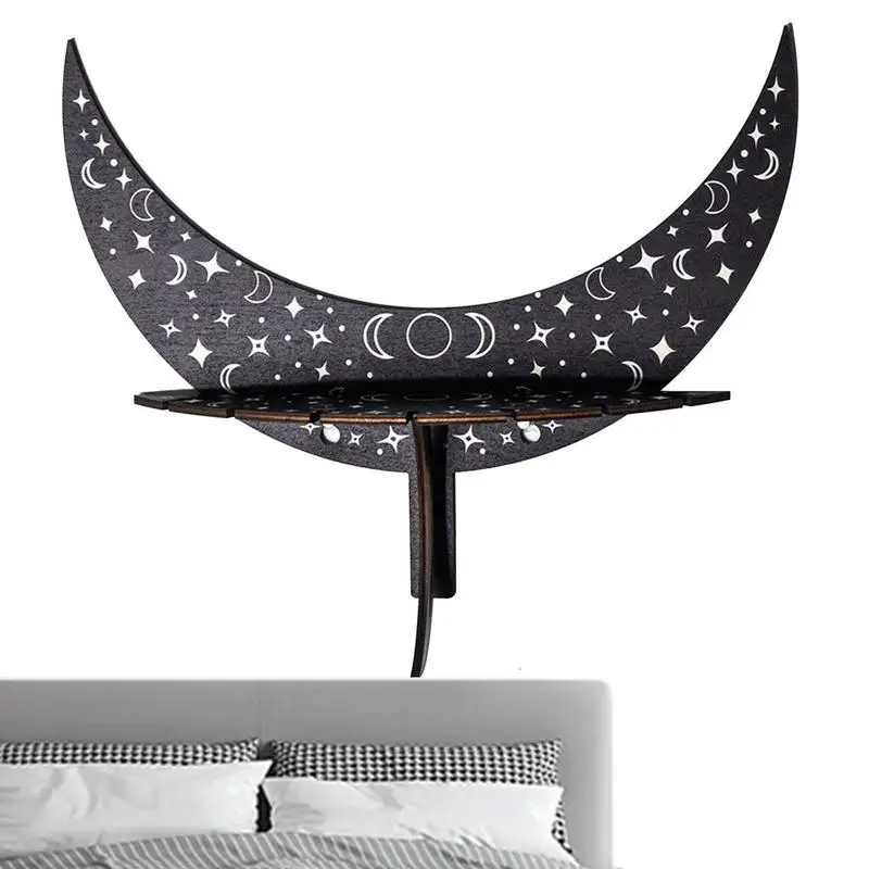 

Crescent Moon Shelf Wood Crescent Shelf Reusable Wear-resistant Portable Crescent Wall Shelf Moon Shaped Pendants For Dorm