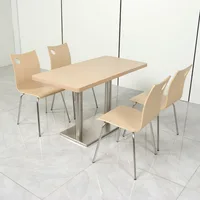 Ekintop moderne minimaliste Rectangle école bibliothèque salle de lecture meubles Restaurant cantine cadre en bois salle à manger chaise Table 2