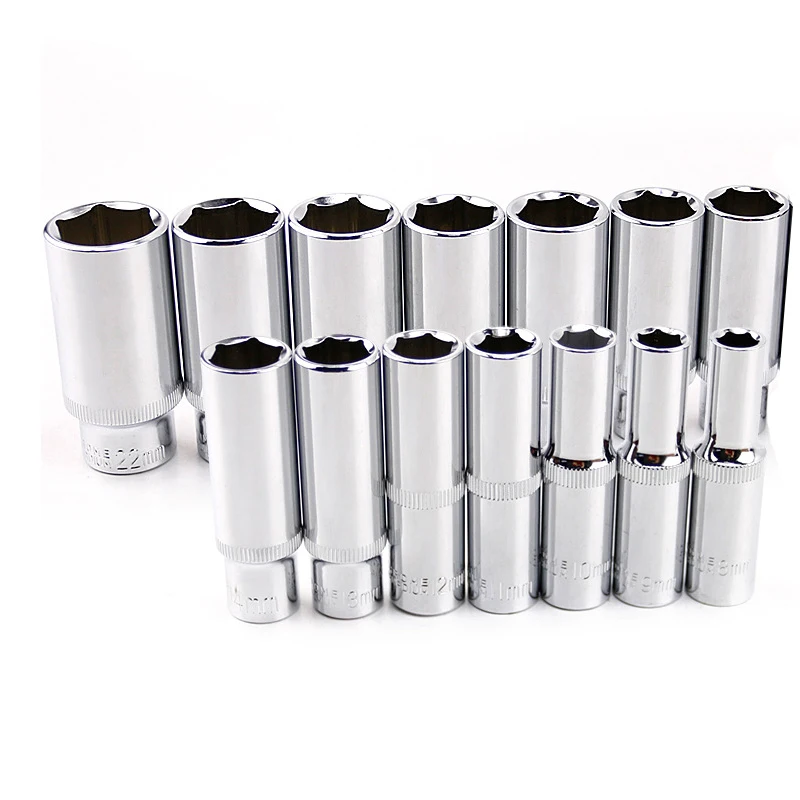 1pc 8-24mm Mm Deep Socket Adapter 3/8" Hex Socket Wrench Head Ratchet Hex Socket Nozzle Nut Driver Drill Hand Tool 3