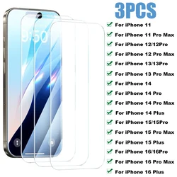 3 - Pack Full Coverage Tempered Glass Screen Protector for 3PCS Glass (For iPhone 11 Pro)