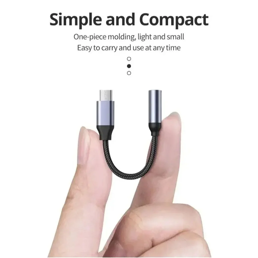 Type C to 3.5mm Audio Adapter Cable USB C to 3.5mm Female Headphone Jack Adapter iPhone 16 15 Samsung DAC Digital Decoder