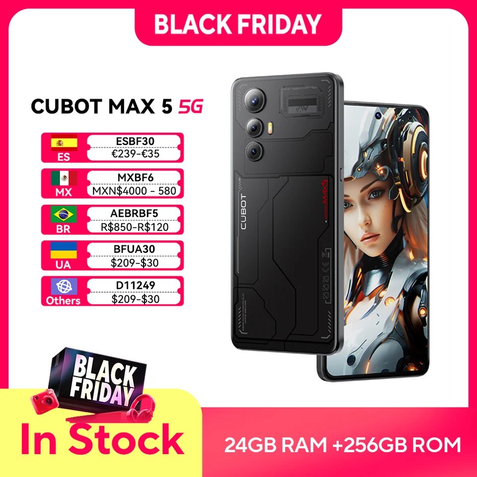 CUBOT MAX 5 ブラック CUBOT MAX 5, 5G Smartphone Android, Dimensity 8200, 6.95