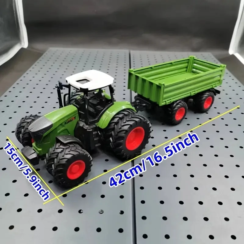 16,5 Zoll/42 cm großes Bauernhof-Traktor-Spielzeug mit Anhänger, realistisches Bauernhof-Traktor-Set als Weihnachts- und Geburtstagsgeschenk – Detail 3