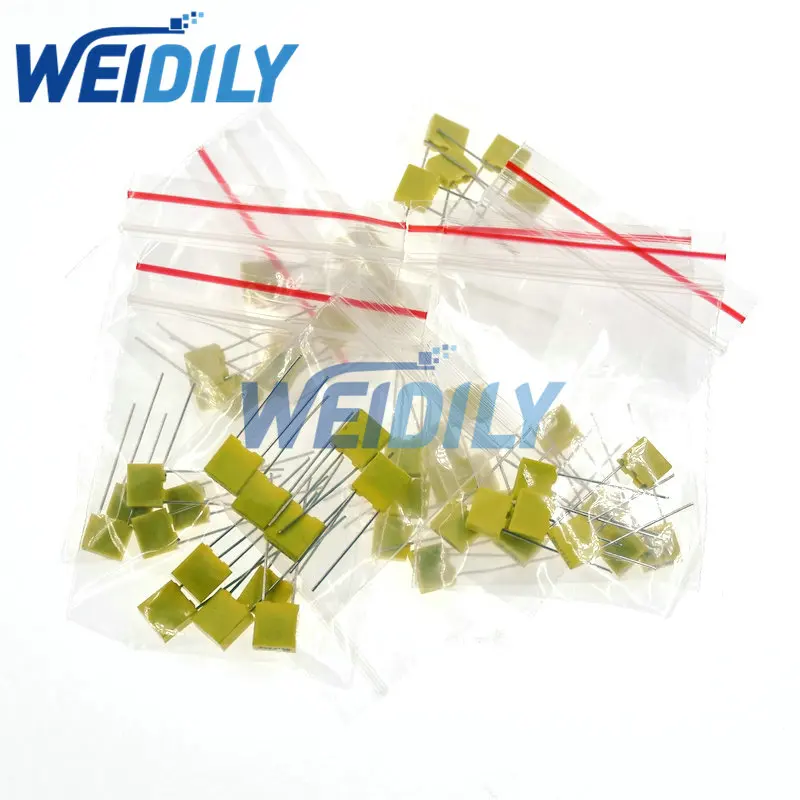 50PCS Correction Capacitor Package Kit 10 Values Polypropylene Safety Plastic Film Capacitors