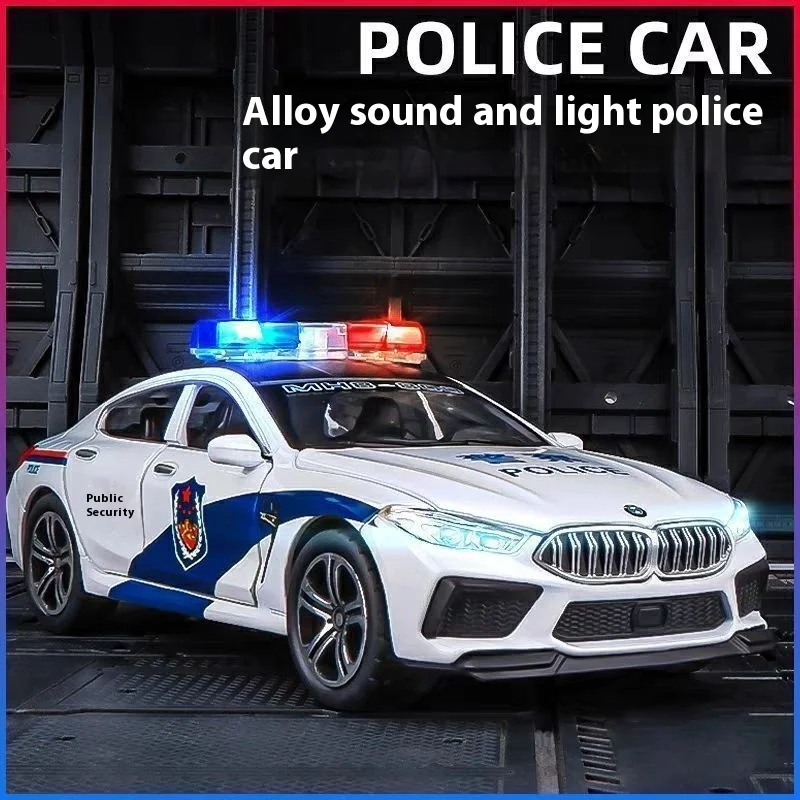 1:32 BMW M8 합금 자동차 다이캐스트 모델 사운드 라이트 풀 백 장난감 수집 취미 모델 장식품 선물 친구 소년 디스플레이 장식