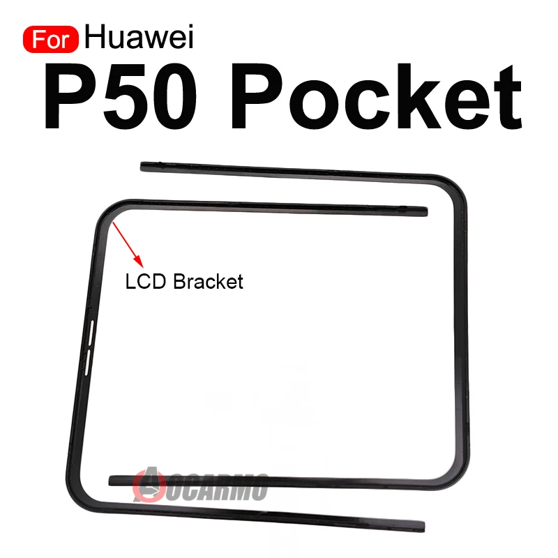 화웨이 P50 포켓 전면 스크린 스탠드 중간 베젤 프레임 LCD 디스플레이 브래킷 플라스틱 홀더 수리 부품에 대 한 1Pcs