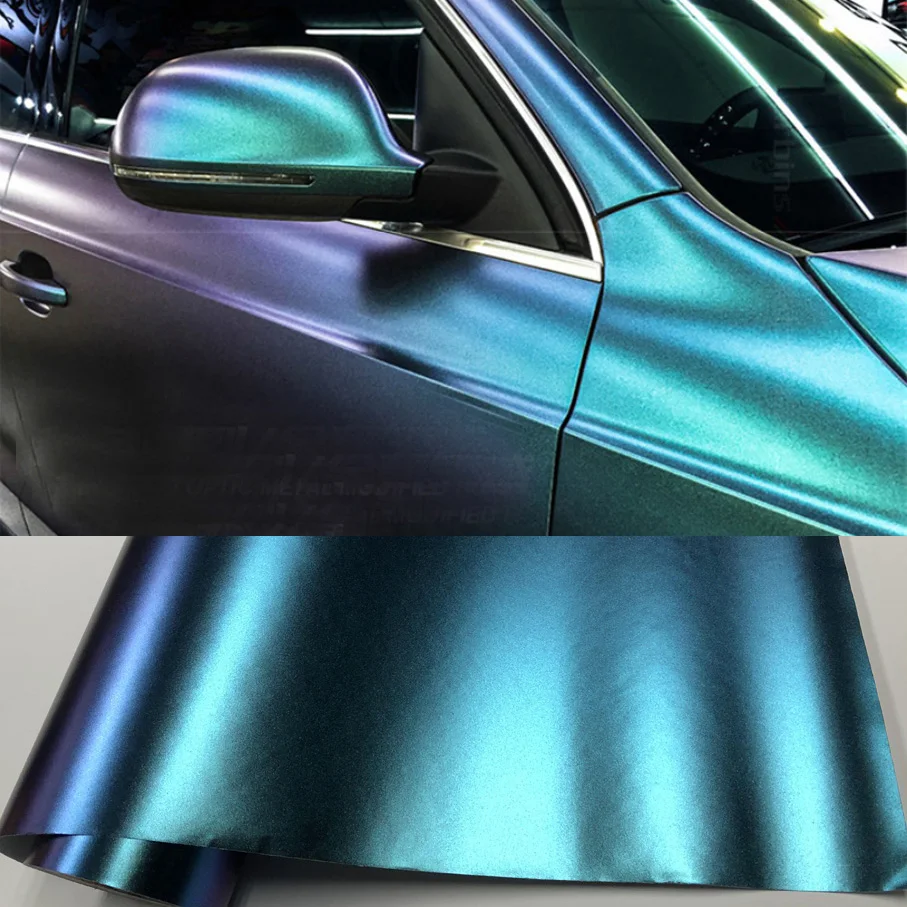 50x500cm Matt Glanz Diamant Chameleon Perle Glitter Lila Blau Vinyl Folie  Auto Wrap Film mit Air Release aufkleber Aufkleber