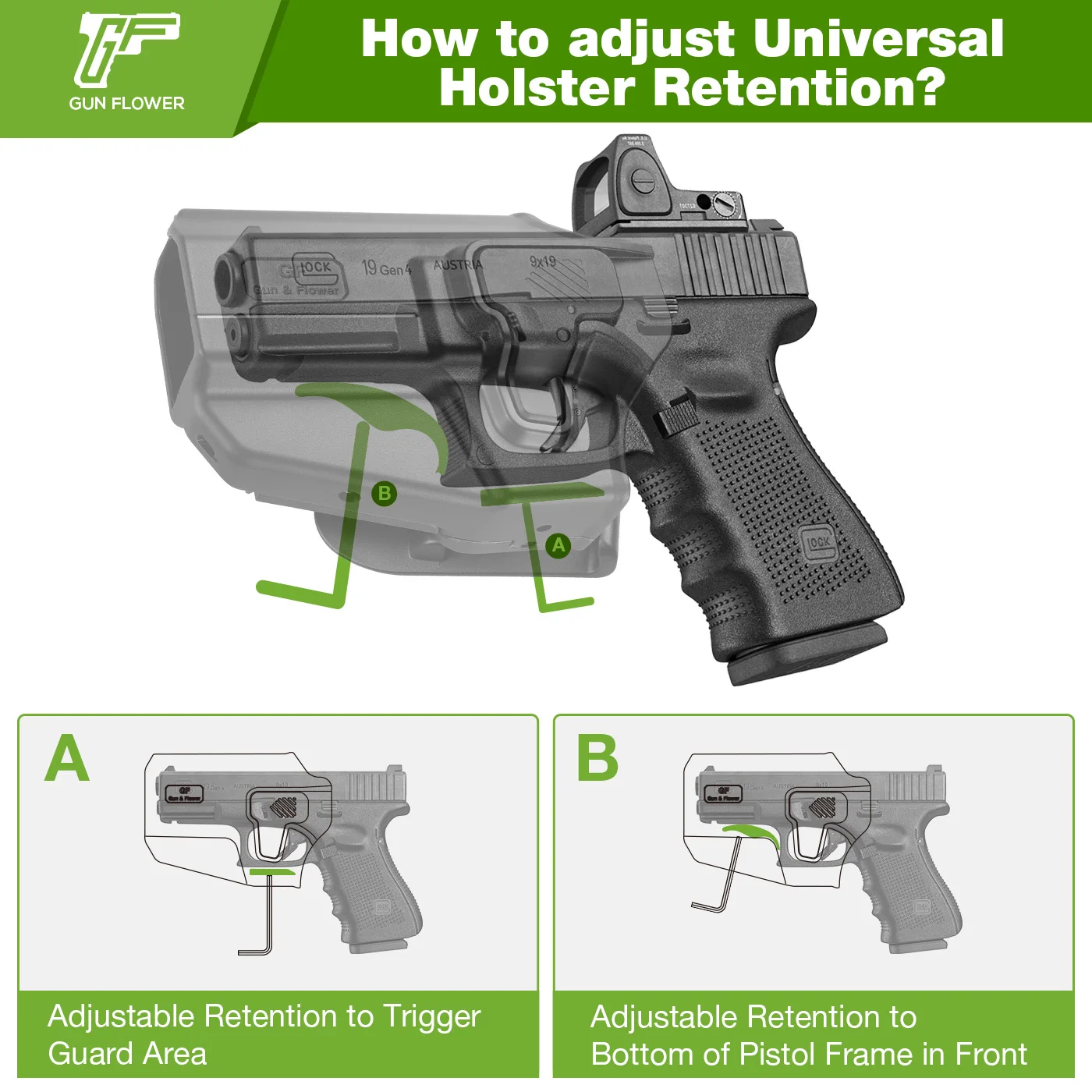 Universal Holster and Autolocking Pistol Holster Case Carry Polymer Left-hand Holsters With Quick Draw Release pistol holster gun holster