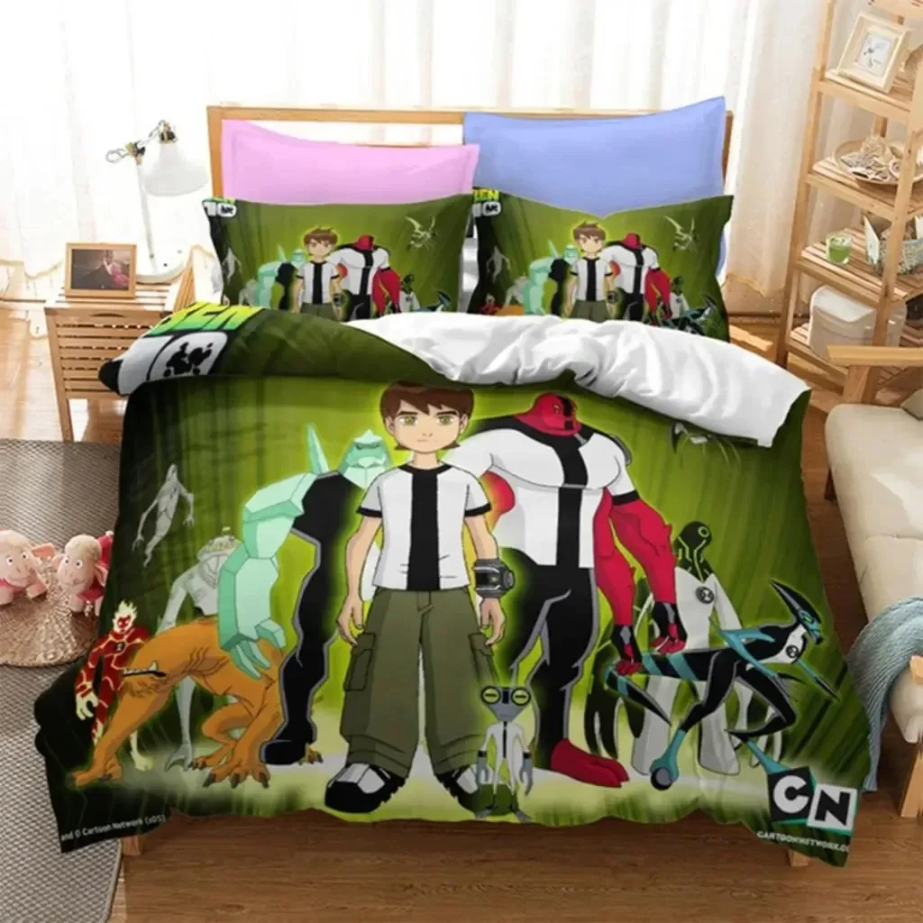 3d Print Ben Alien Force 10 Teenage Hacker Bedding Set Boys Girls Twin Queen Size Duvet Cover Pillowcase Bed Kids Adult 5