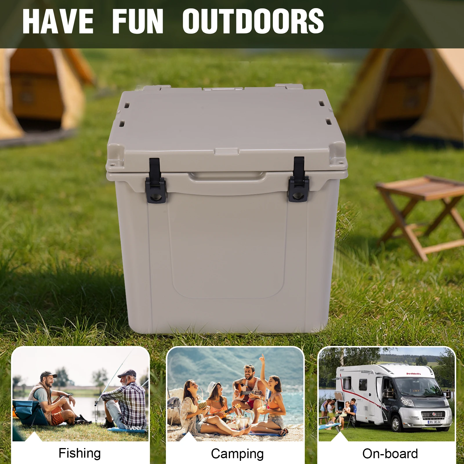 5L Insulated Outdoor Portable Cooler Box with Portable Handles/Leak-Proof Tight Latches with Retractable Handle for Outdoor Use