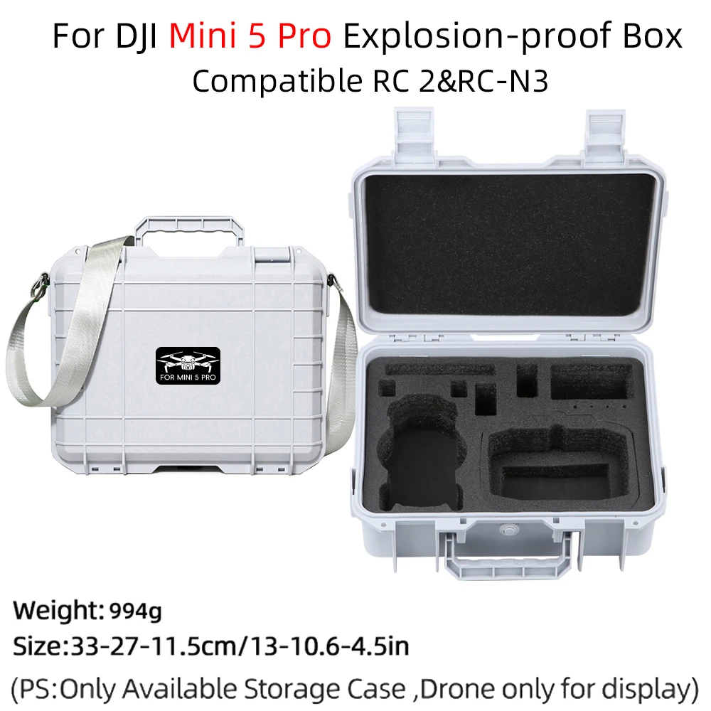 DJI Mini 5 Pro 보관 가방, 고강도 보관함, 어깨끈이 있는 방폭 상자에 적합합니다.