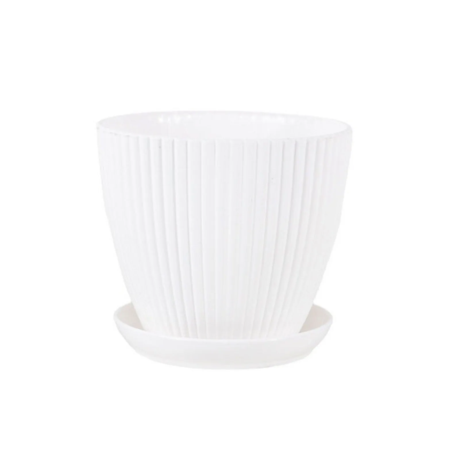 Elegant Round Succulent Planters with Trays - Stylish Indoor/Outdoor Home and Garden Decor, Multiple Sizes Available