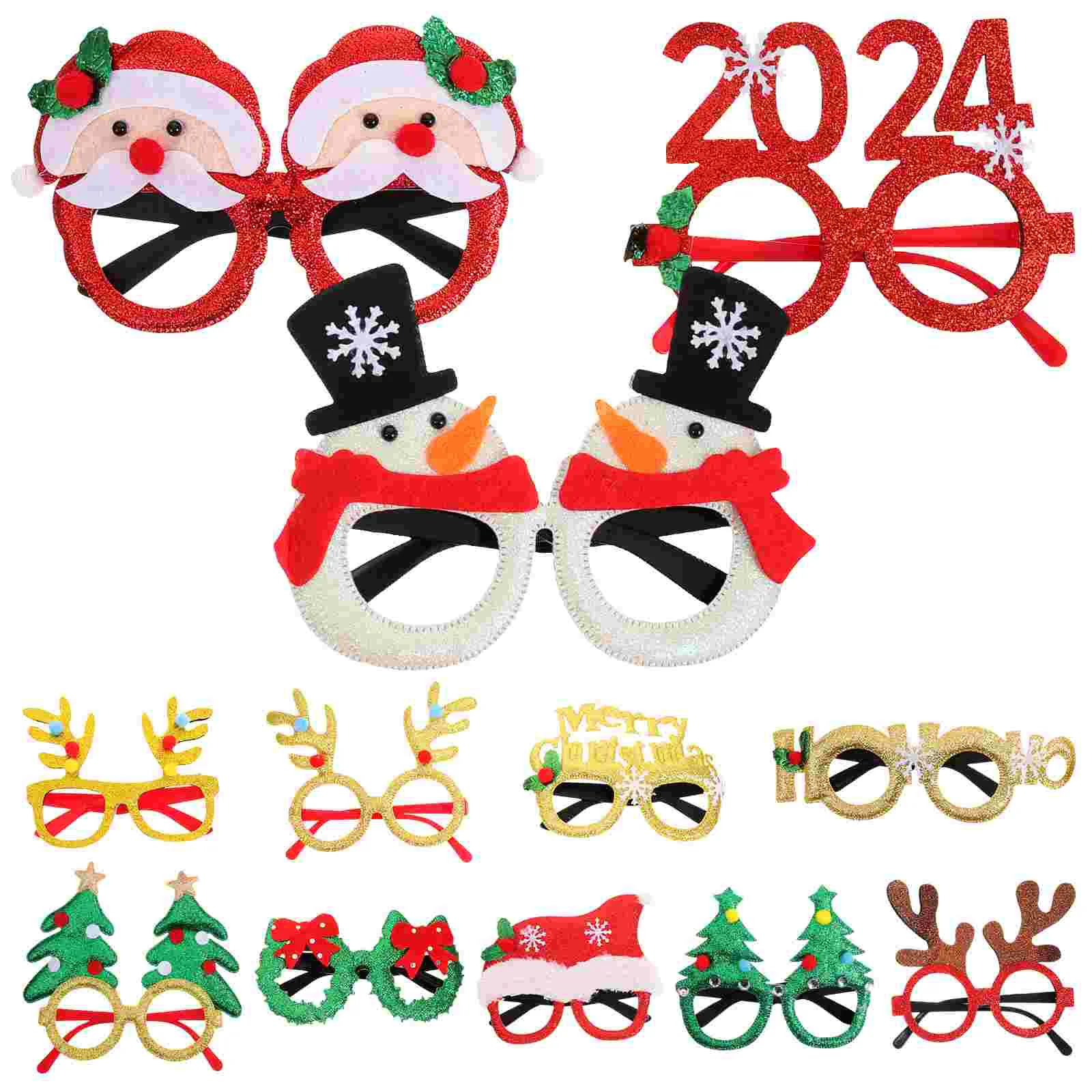 

Xmas Glasses Frame Cute Eyeglasses Funny Decorative Glasses Christmas Party Decors Snowman Deer Antler Eyeglass Frames