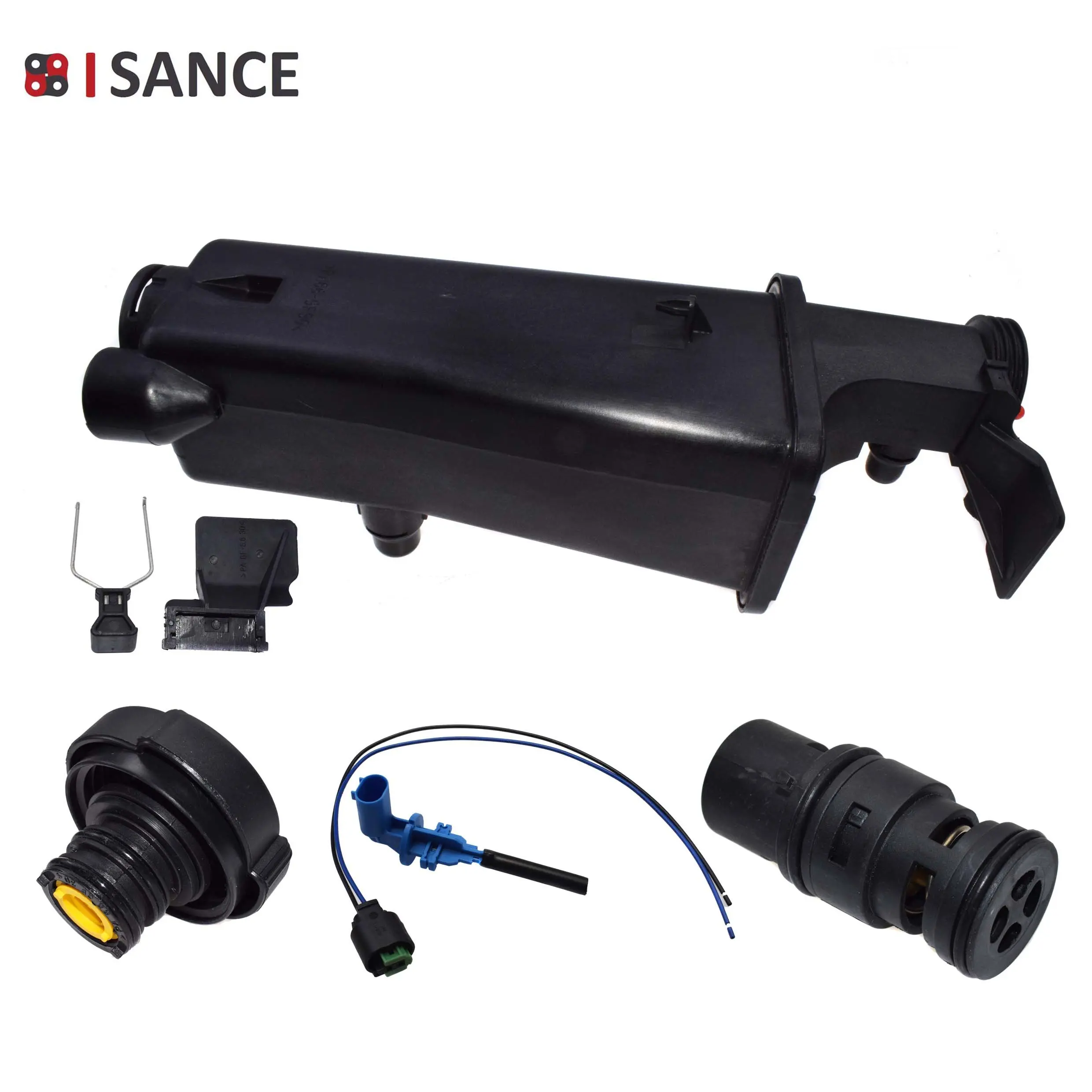 17117573781 Coolant Expansion Reservoir Tank Cap & Level Sensor & Thermostat For BMW E83 X3 E53 X5 E46 323 325 328 330 2.5L 3.0L