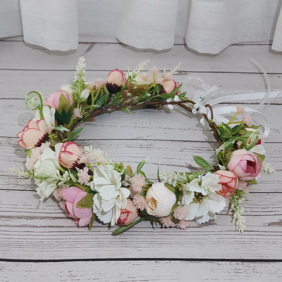 Corona Floral Bohemia AWAYTR - Pack 9 Diademas De Flores Para Bodas, Fiestas, Festivales, Multicolor