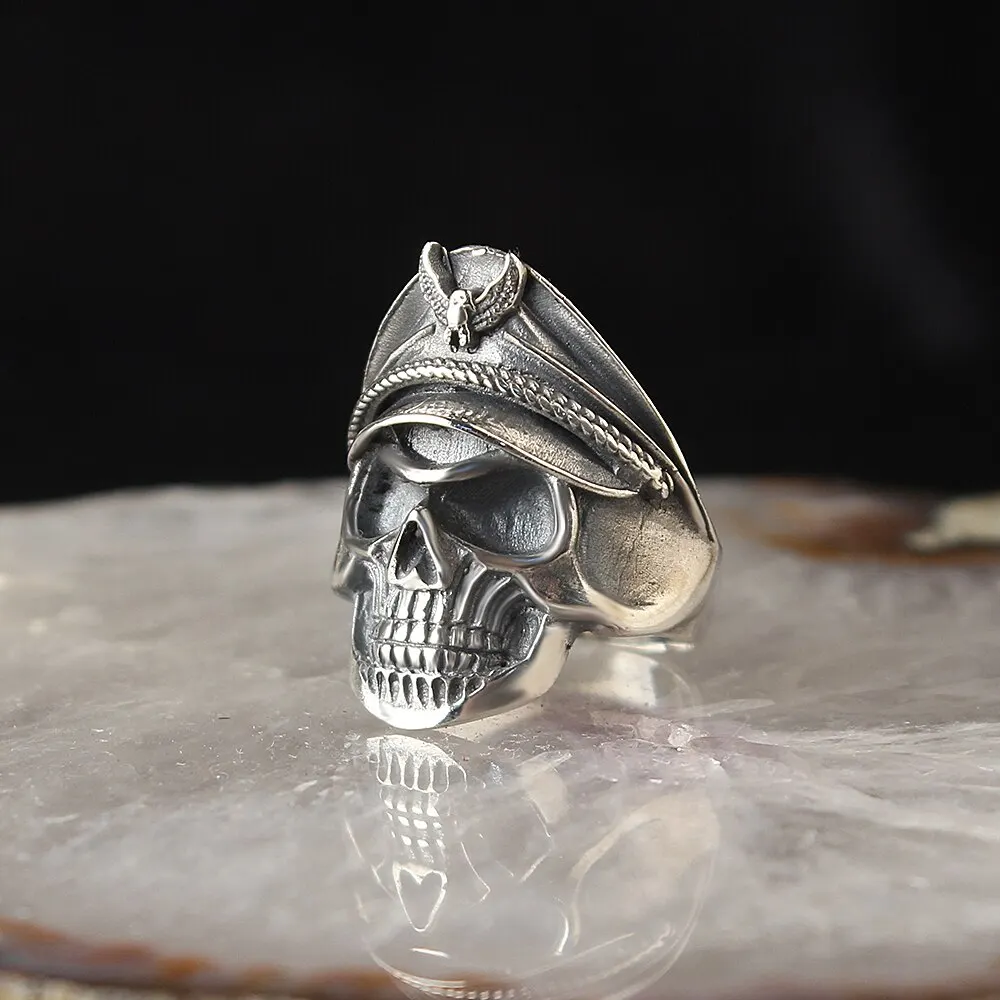 

Turkish Handmade 925 Sterling Silver Pirates Rings For Men Skeletor Figured Jewelry Fashion Gift Mens Accessories