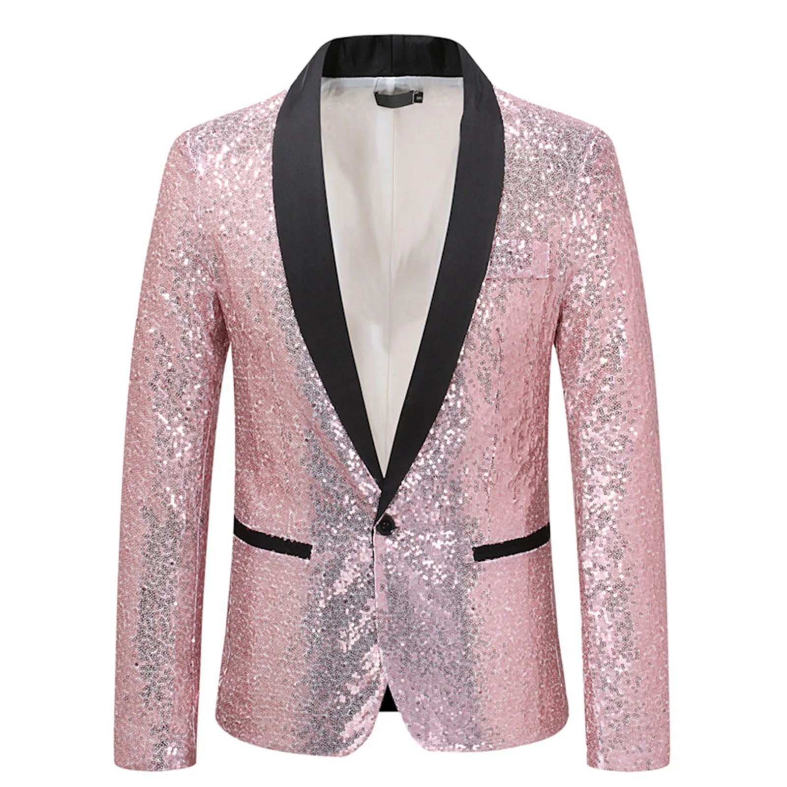 Men's Blazer Jacket Purple Glitter Sequins Embellished Slim Fit Evening Party Night Club Stage Wedding Singer Costume men suits jackets