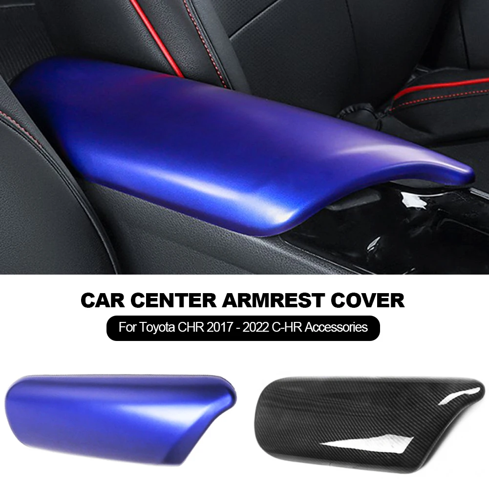 Carbon Fiber Car Center Armrest Cover Panel Chrome - Sporty Auto Interior Accessory
