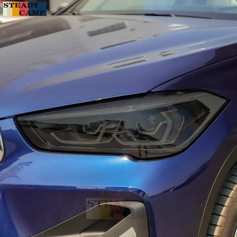 

2 шт. Защитная пленка для автомобильных фар дымчатый черный Оттенок Виниловая прозрачная ТПУ наклейка для BMW X1 F48 2015-подарки аксессуары