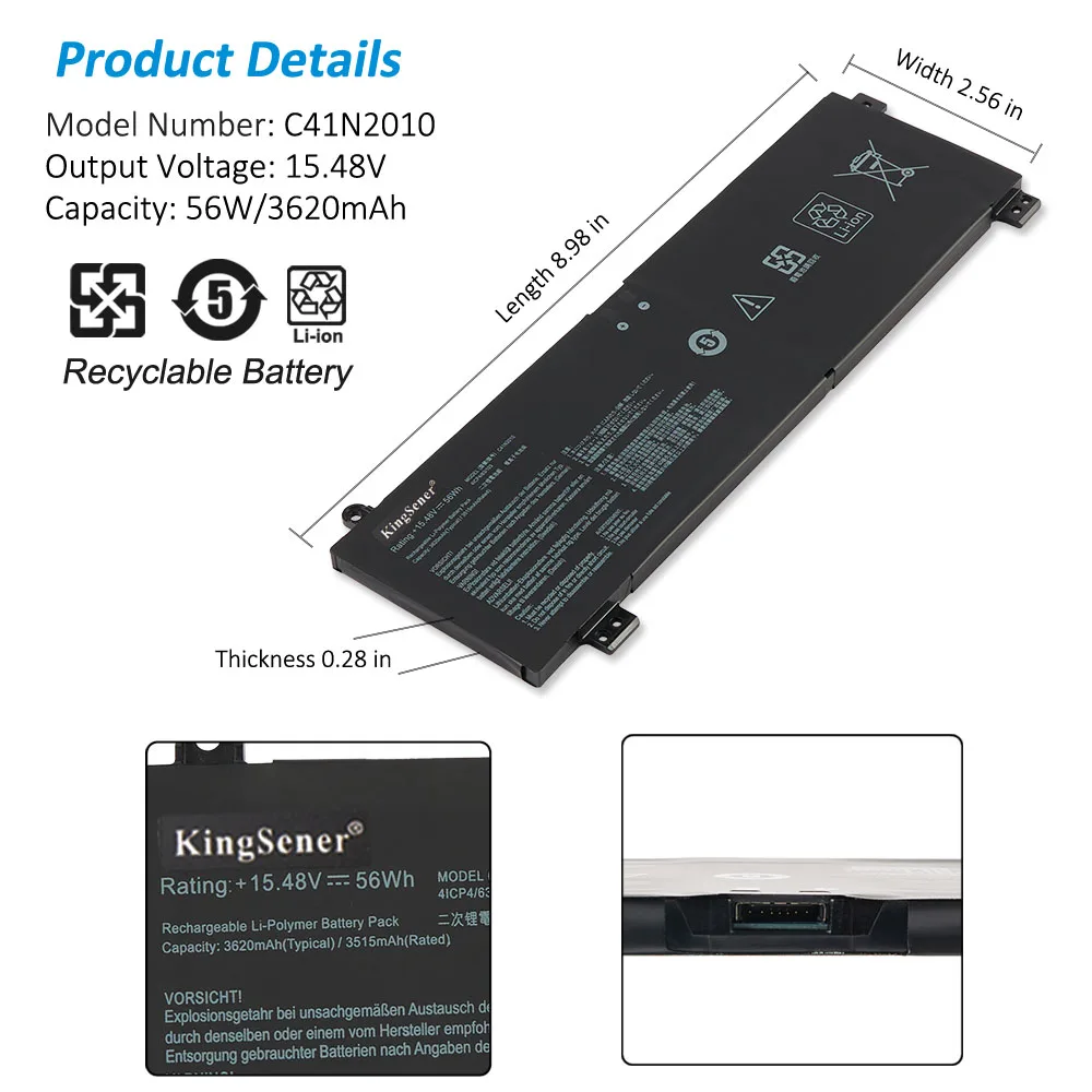Kingsener C41n2010 Bateria do Portátil para Asus Rog Strix G15 G513ic G513ie G513ih G513qc G513qe Rog Strix G17 G713qe G713qe-hx008t - Imagem 3