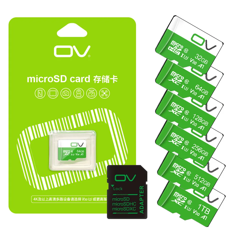 

OV Original Micro SD Memory Card U3 V30 A1 SDXC High Speed TF Card 1TB 512GB 256GB 128GB 64GB 32GB Microsd for Game Camera UAV