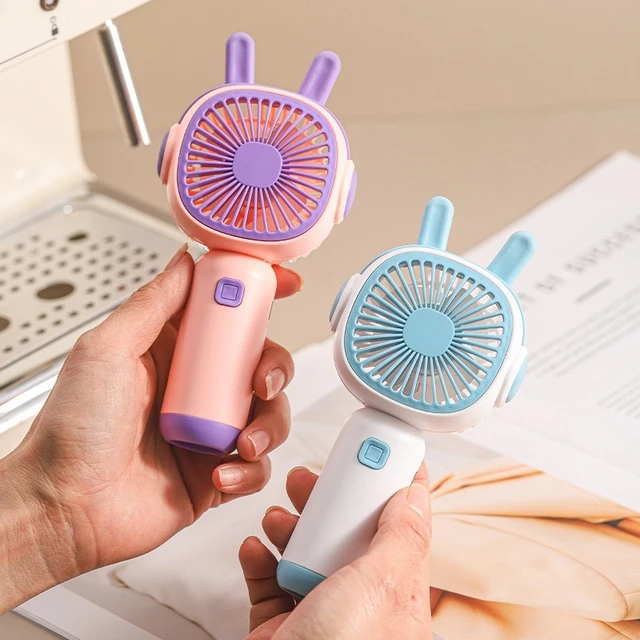 Handheld, can be used as a stand, USB rechargeable, with three levels of high wind power, mini portable, and silent fan 3