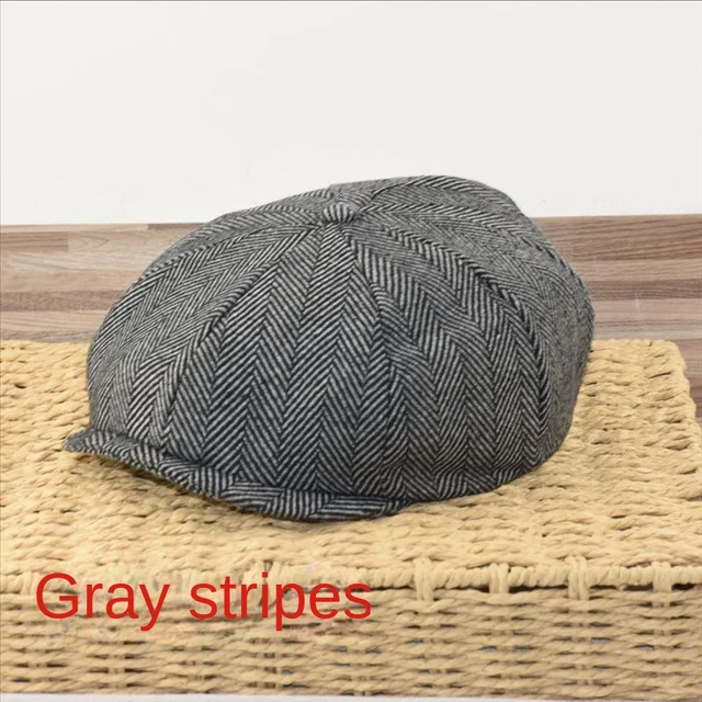 Cappello Piatto Vintage Classico In Tweed Da Uomo In Marrone - Foto 2