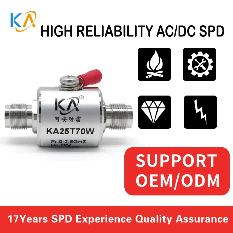Ka25T70W Alimentatore Antenna Scaricatore Di Segnale Coassiale Tnc-Kk Busbar Feeder Arrester Frequenza 2500Mhz