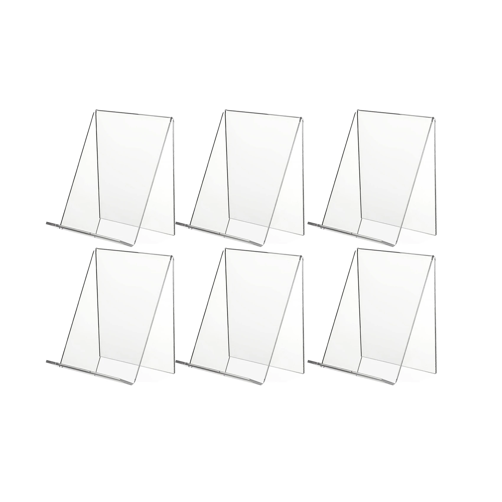 

6 Pack Acrylic Book Stand,Clear Acrylic Display Stand, Clear Holder for Displaying Pictures,Jewelry,Watch Display Stand