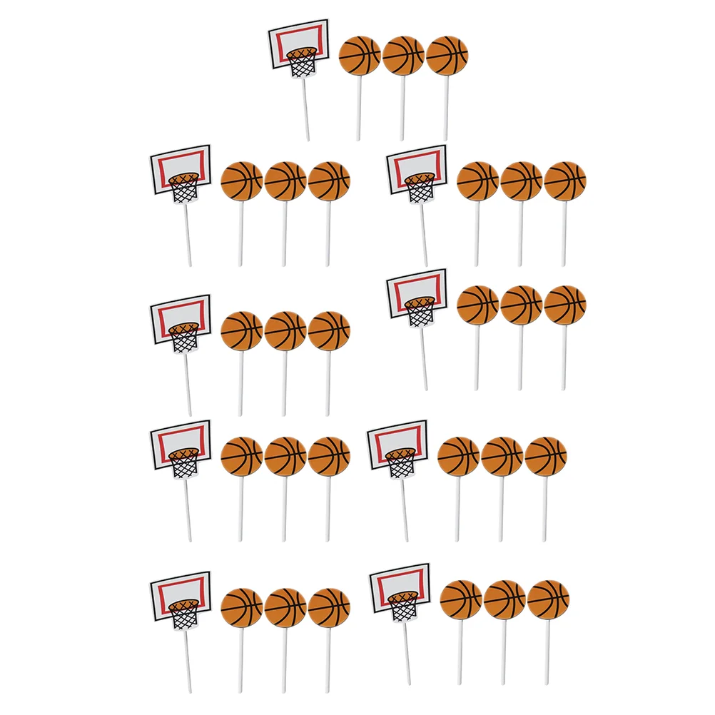 

Party Dessert Table Decorations Basketball Cake Toppers (Assorted Color)