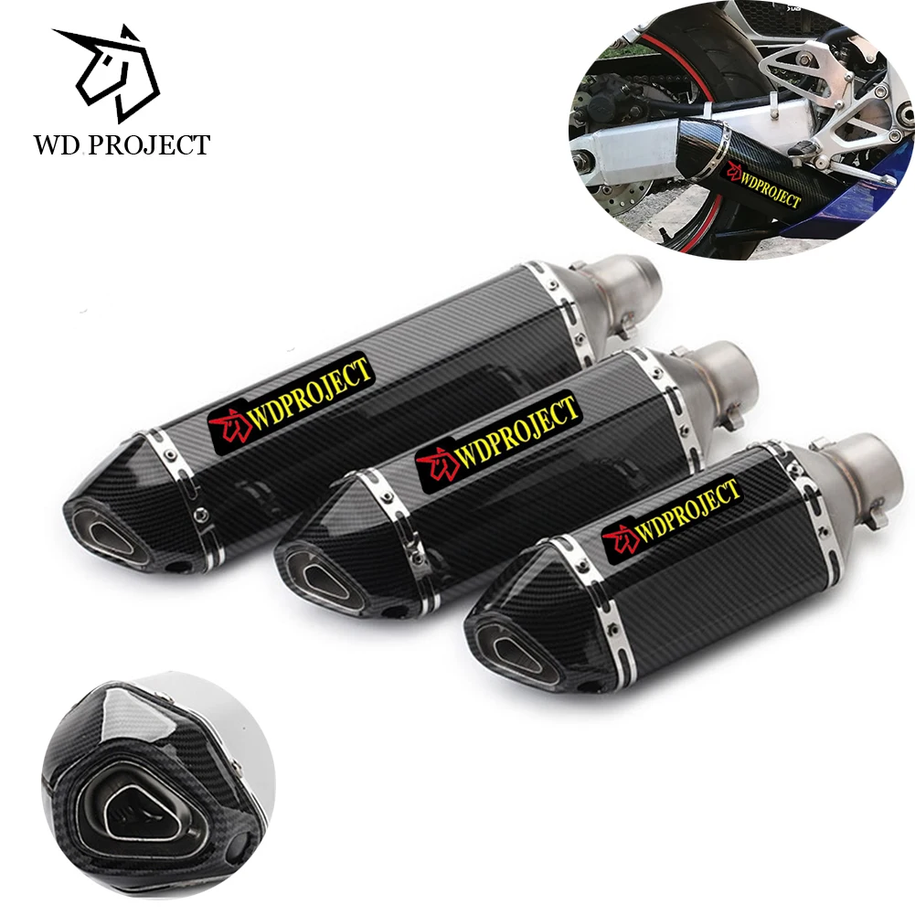 UniversalCarbonFiber51mmMotorcycleATVExhaustPipeMufflerExhaust