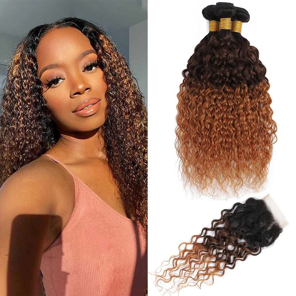 10a-malaysia-hair-ombre-curly-water-wave-bundles-human-hair-with-closure-highlight-water-wave-bundles-with-closure-honey-blonde