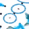 Blue Dream Catcher Pendant Hand-woven Car Decor Pendant Art Crafts Romantic Creative Handmade Black Beads for Girlfriend Gift 5