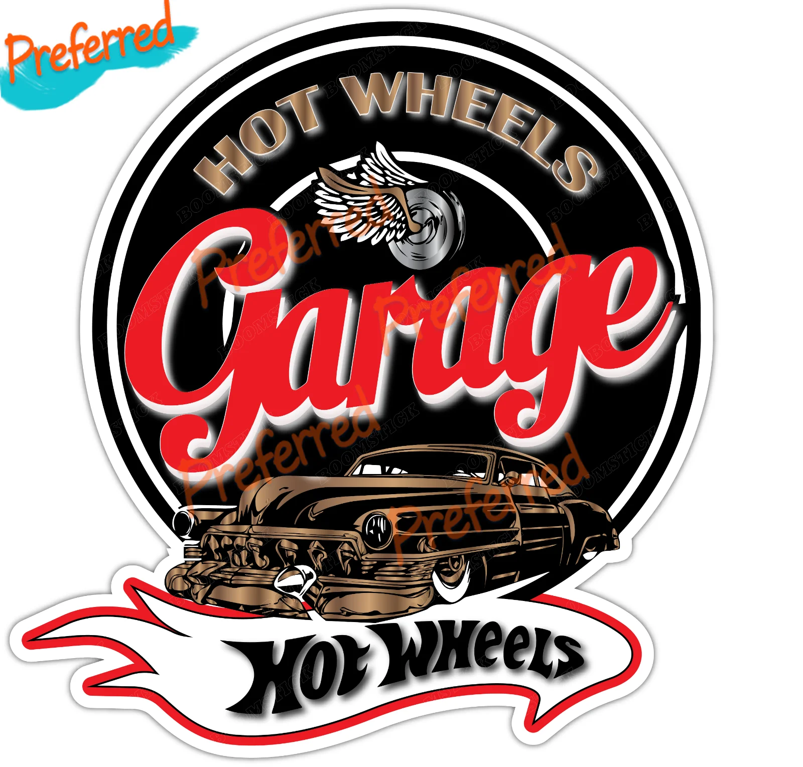 Hot Wheels Muscle Hot Rod Custom Garage Adesivo In Vinile Decalcomania Auto/Camion Nave/Surf Camper/Laptop E Cassetta Degli Attrezzi